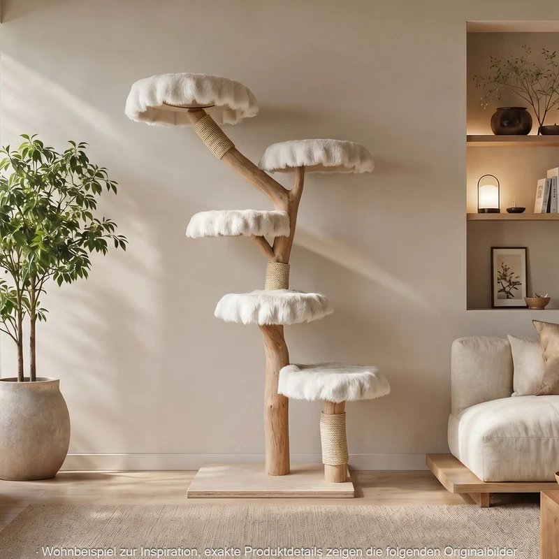 Naturkratzbaum 4638 Kratzbaum Natur Holz Design 200 cm hoch Katzenbaum