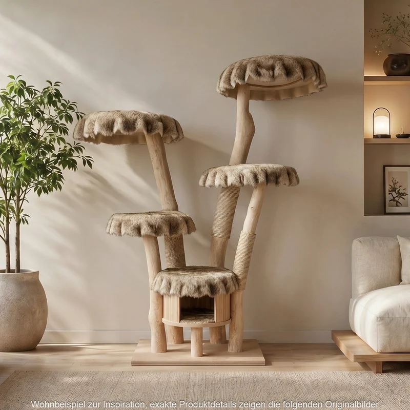 Naturkratzbaum 4634 Kratzbaum Natur Holz Design 172 cm hoch Katzenbaum