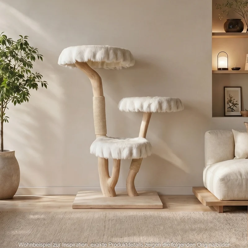 Naturkratzbaum 4631 Kratzbaum Natur Holz Design 135 cm hoch Katzenbaum