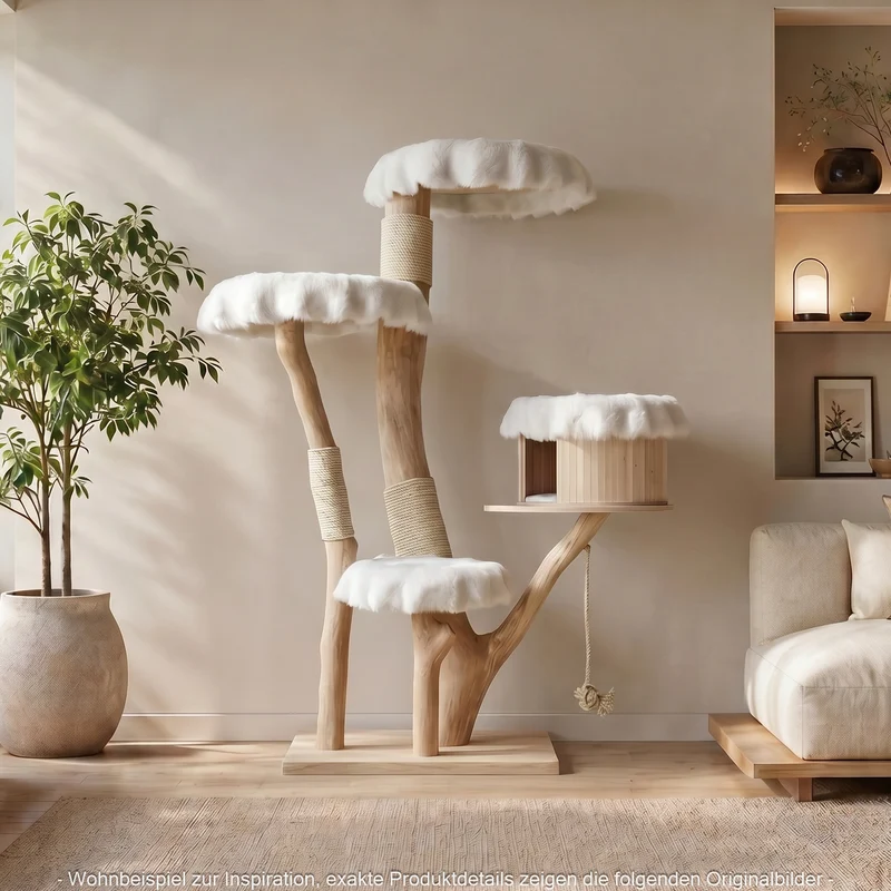Naturkratzbaum 4629 Kratzbaum Natur Holz Design 173 cm hoch Katzenbaum