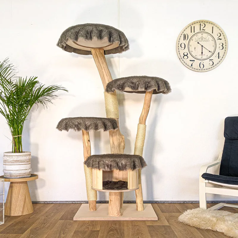 Naturkratzbaum 4626 Kratzbaum Natur Holz Design 174 cm hoch Katzenbaum