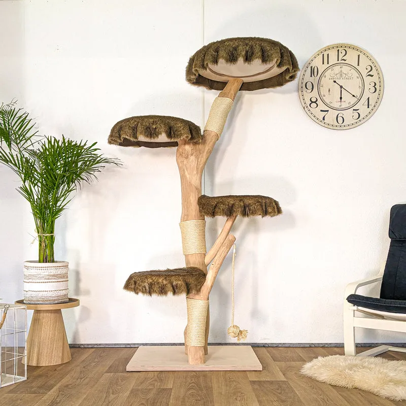 RESERVIERT - Naturkratzbaum 4621 Kratzbaum Natur Holz Design 185 cm hoch Katzenbaum