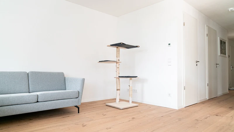 PURE 3 – Kratzbaum XXL aus Birke mit Naturstamm (3 Ebenen)