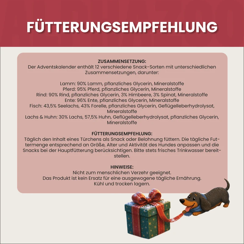 Alphazoo Adventskalender 2026 für Hunde