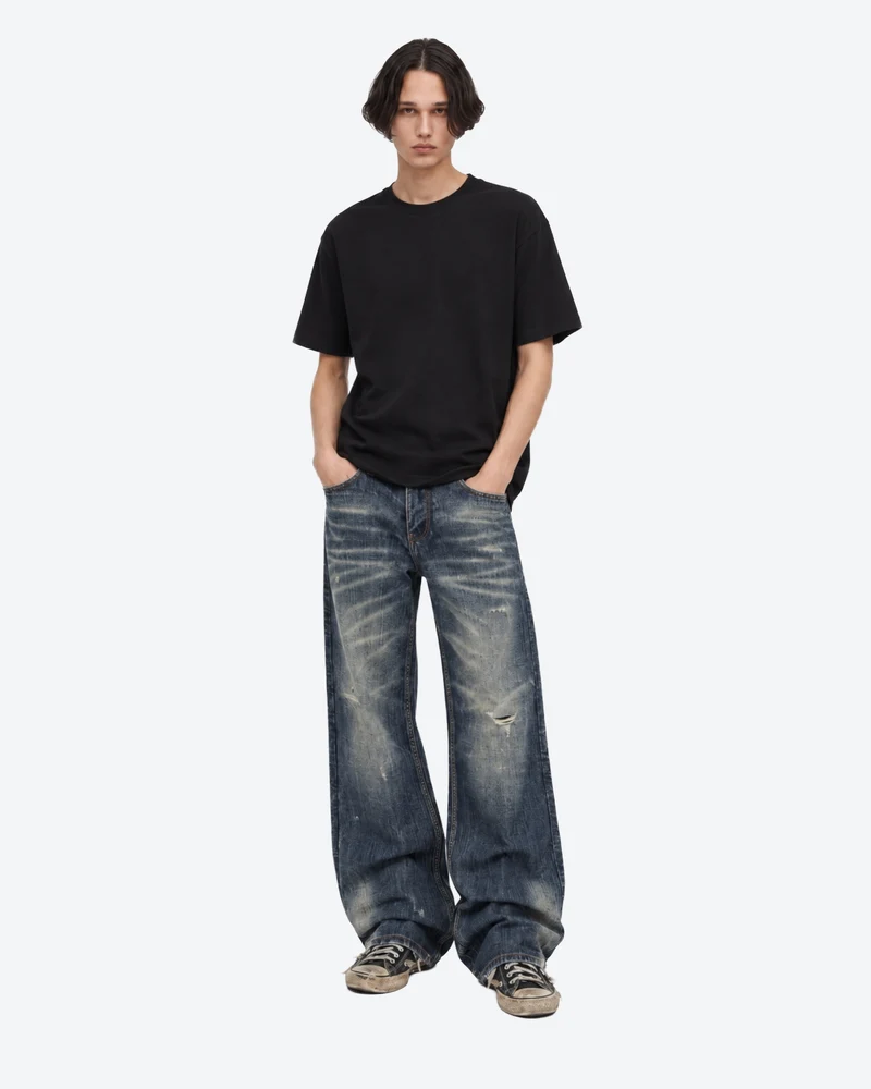KIIKIO Vintage Washed Wide Leg Denim Jeans
