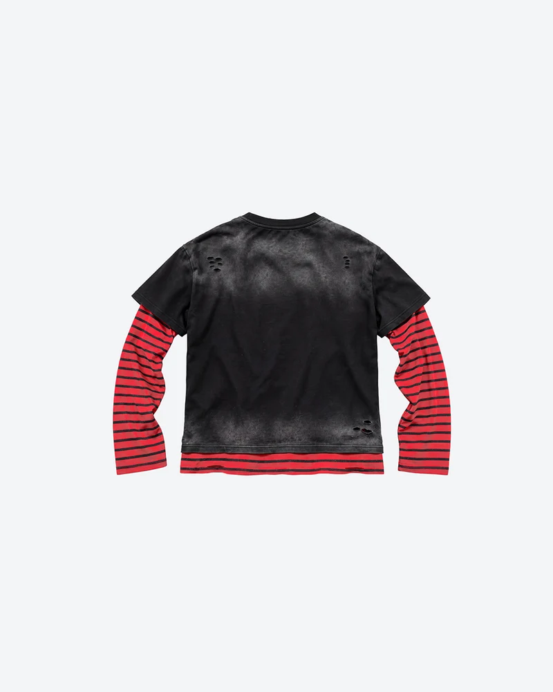 KIIKIO Retro Layered Thorn Graphic Long Sleeve T-Shirt