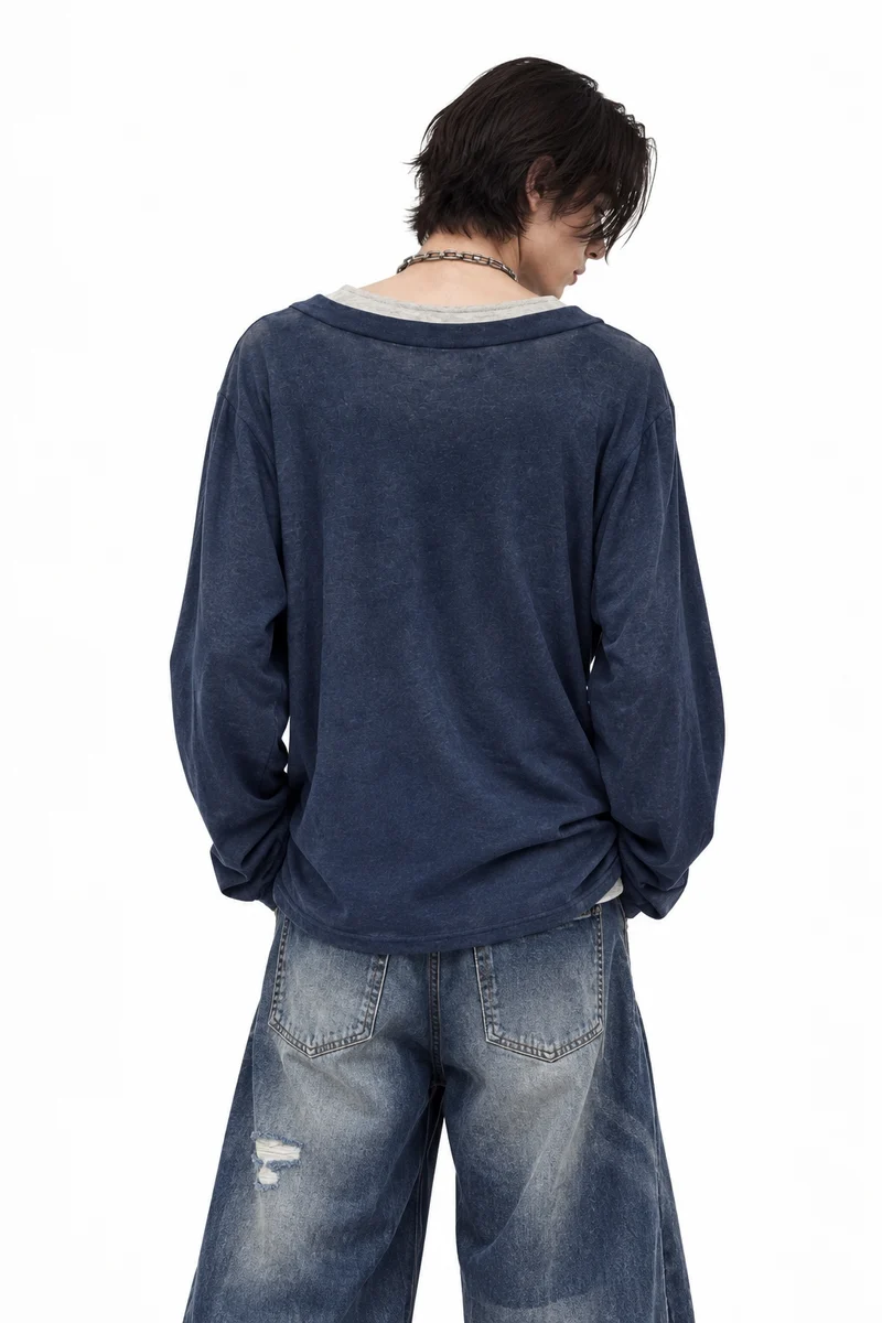 KIIKIO Layered Thorn Graphic Long Sleeve Top