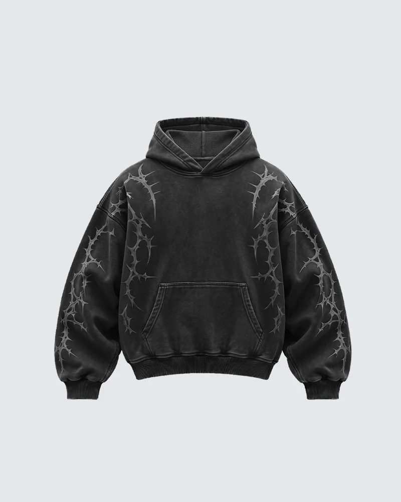 KIIKIO Thorn Graphic Oversized Hoodie