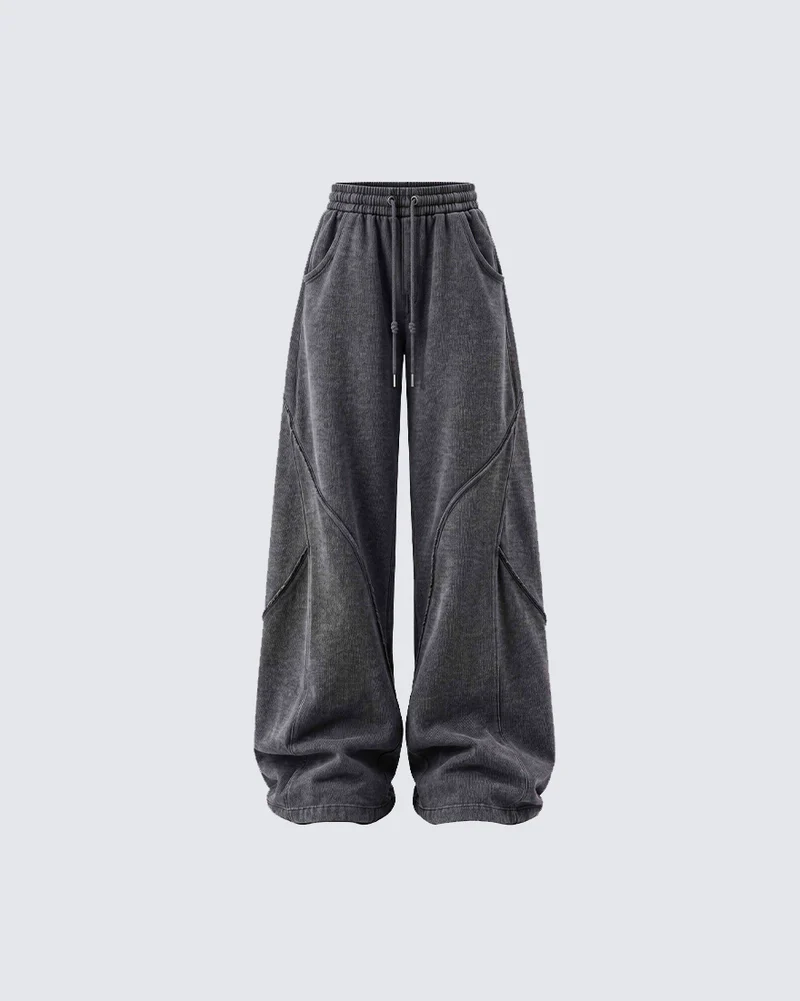 KIIKIO Wide Leg Washed Vintage Sweatpants