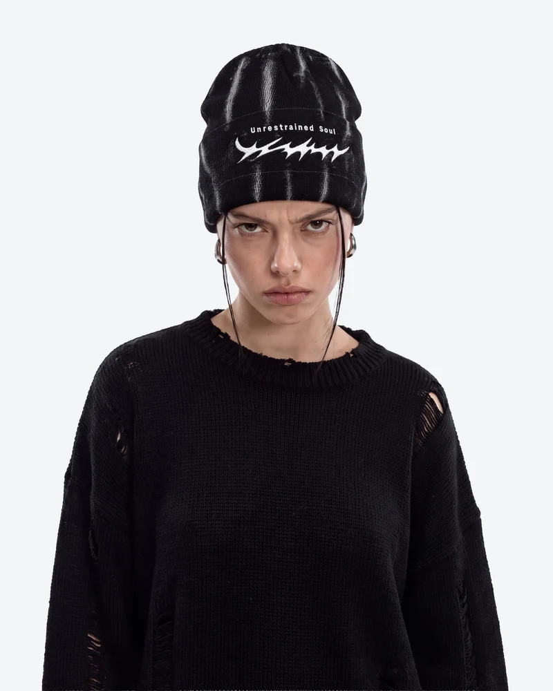KIIKIO Thorn Embroidery Vintage Knit Beanie