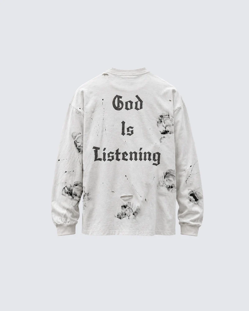 KIIKIO American Vintage Distressed Graphic Long Sleeve T-Shirt