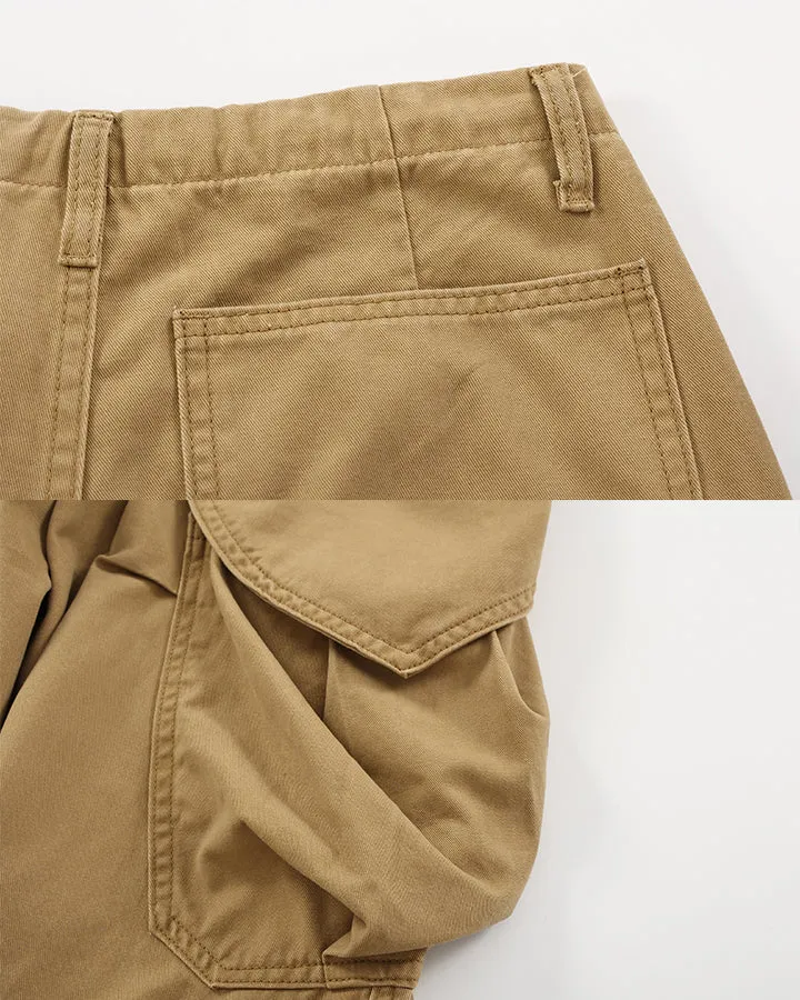 KIIKIO Vintage Washed Heart Panel Multi Pocket Cargo Pants