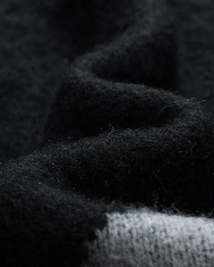 KIIKIO Vintage Contrast Pattern Knit Sweater