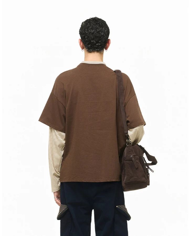 KIIKIO Layered Graphic Striped Long Sleeve Tee