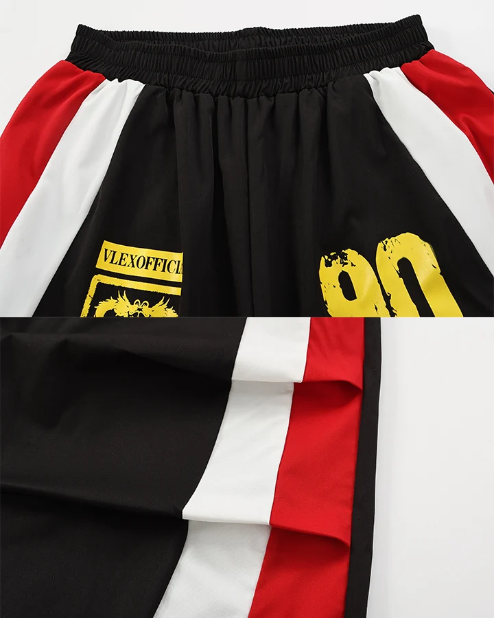 KIIKIO Racing Colorblock Wide Leg Track Pants
