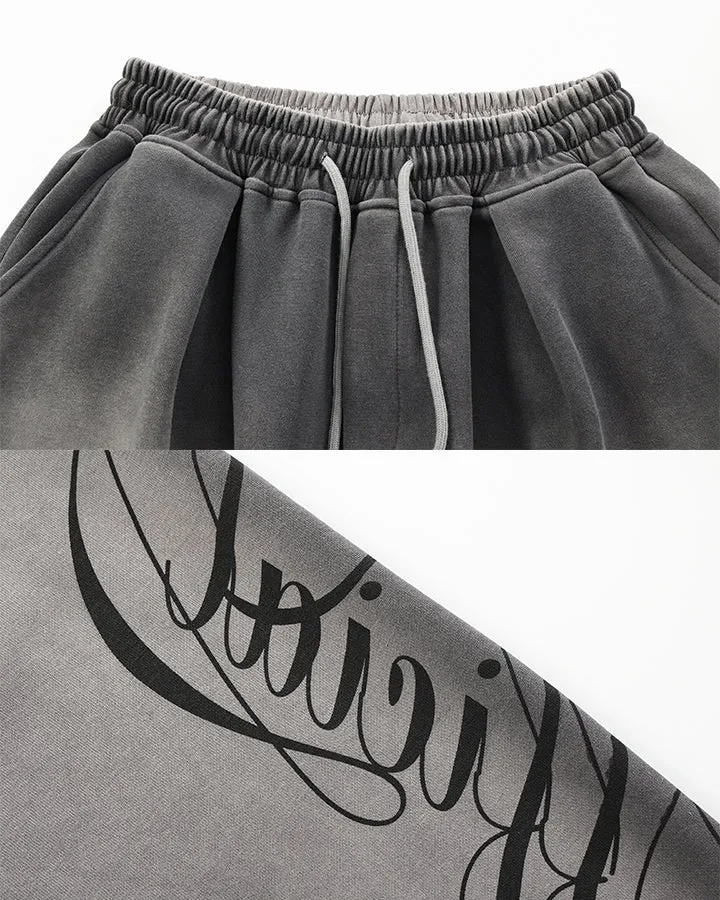 KIIKIO Script Graphic Wide Leg Sweatpants