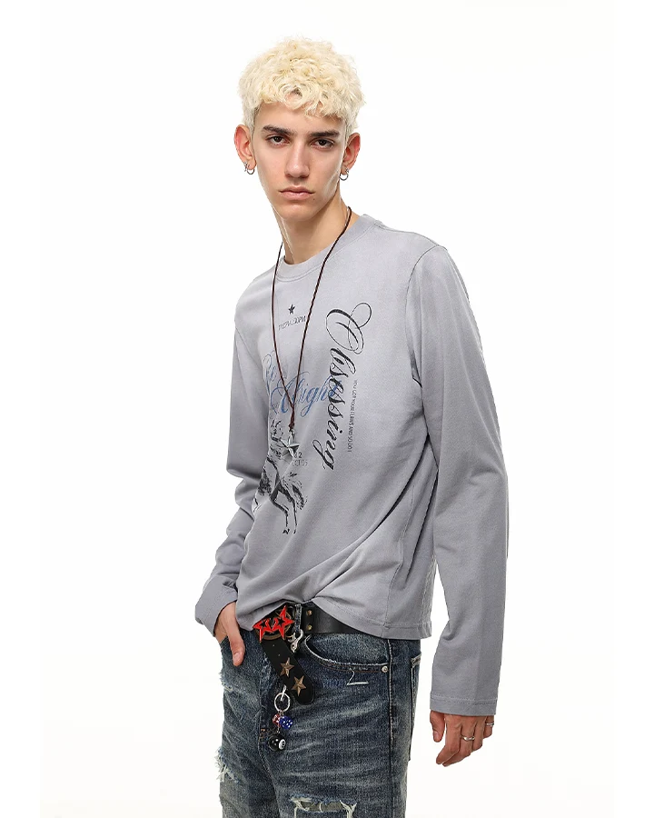 KIIKIO Gothic Horse Graphic Long Sleeve Tee