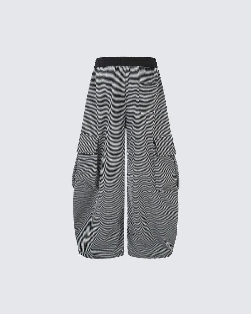KIIKIO Vintage Striped Casual Wide-Leg Sweatpants