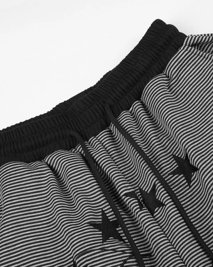 KIIKIO Vintage Striped Casual Wide-Leg Sweatpants