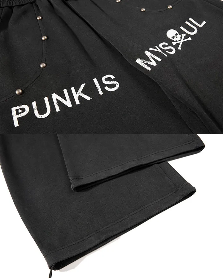 KIIKIO Punk Letter Graphic Wide Leg Sweatpants