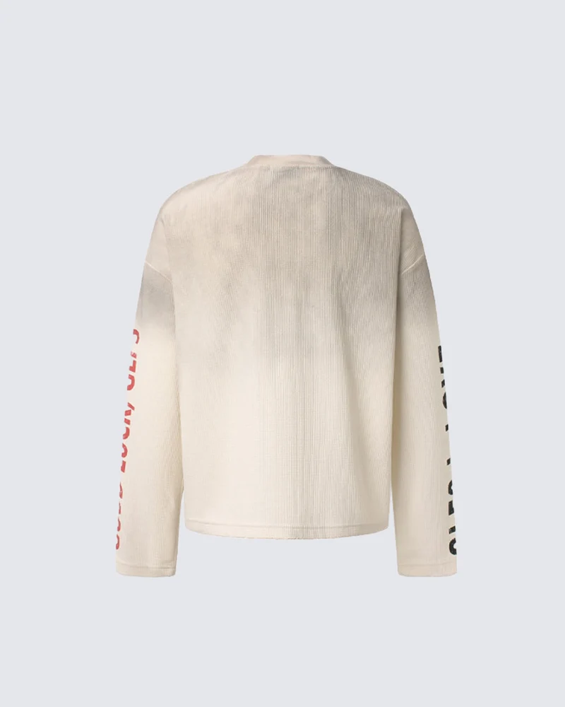 KIIKIO Vintage Graphic Print Long Sleeve T-Shirt