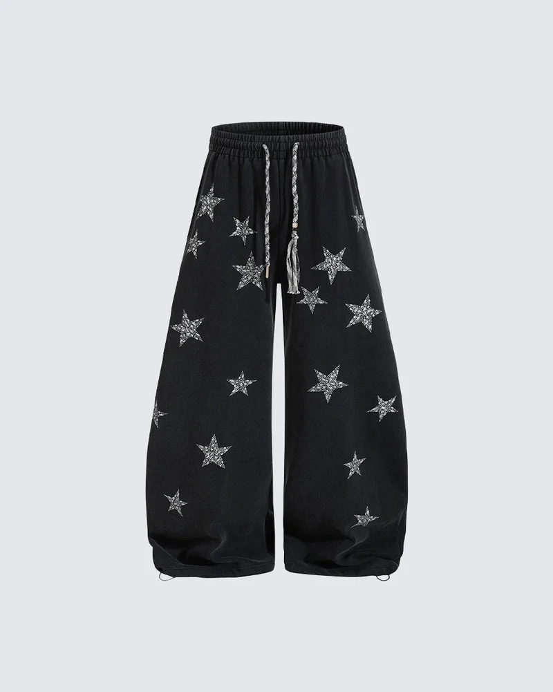 KIIKIO Star Graphic Oversized Wide Leg Sweatpants