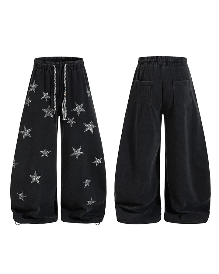 KIIKIO Star Graphic Oversized Wide Leg Sweatpants