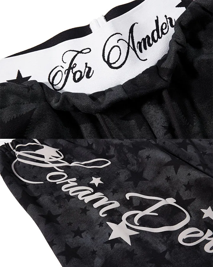 KIIKIO Star Pattern Embroidered Wide Leg Sweatpants