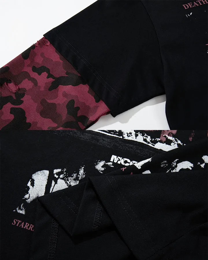 KIIKIO Dark Camo Layered Graphic Long Sleeve Tee