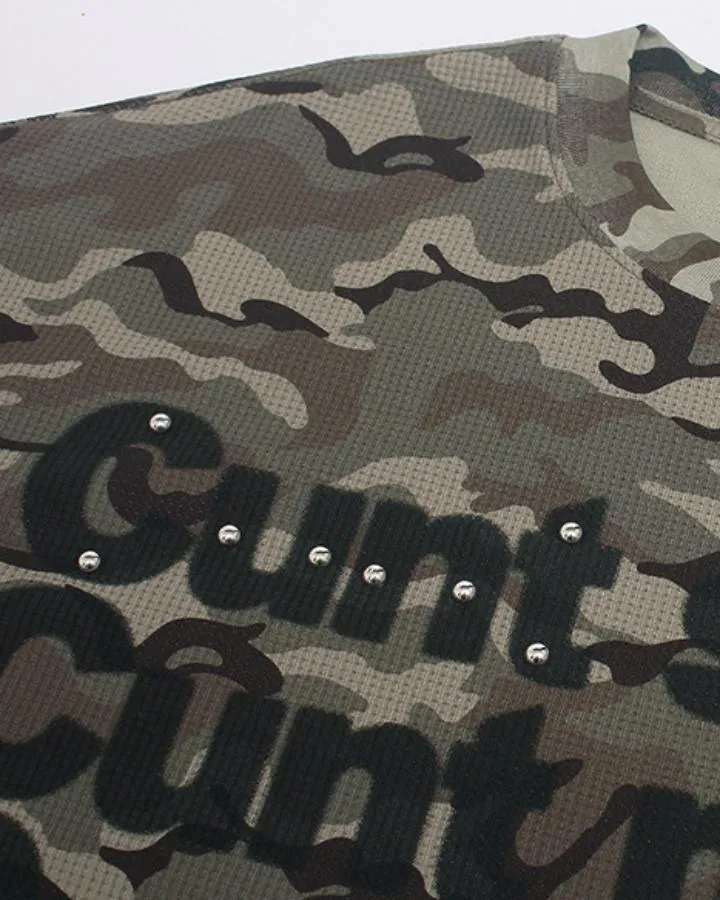KIIKIO Camouflage Graphic Crewneck Long Sleeve T-Shirt