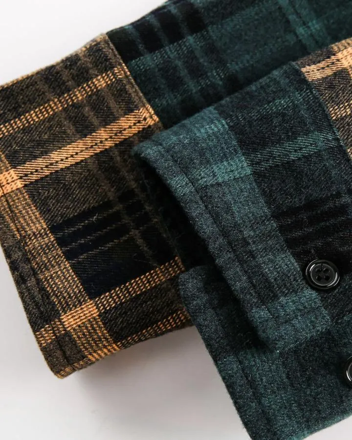 KIIKIO Vintage Patchwork Plaid Work Shirt