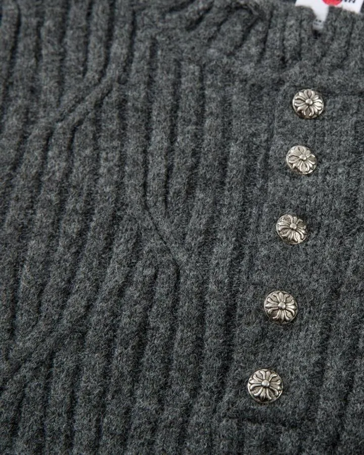 KIIKIO Vintage Distressed Ribbed Knit Sweater