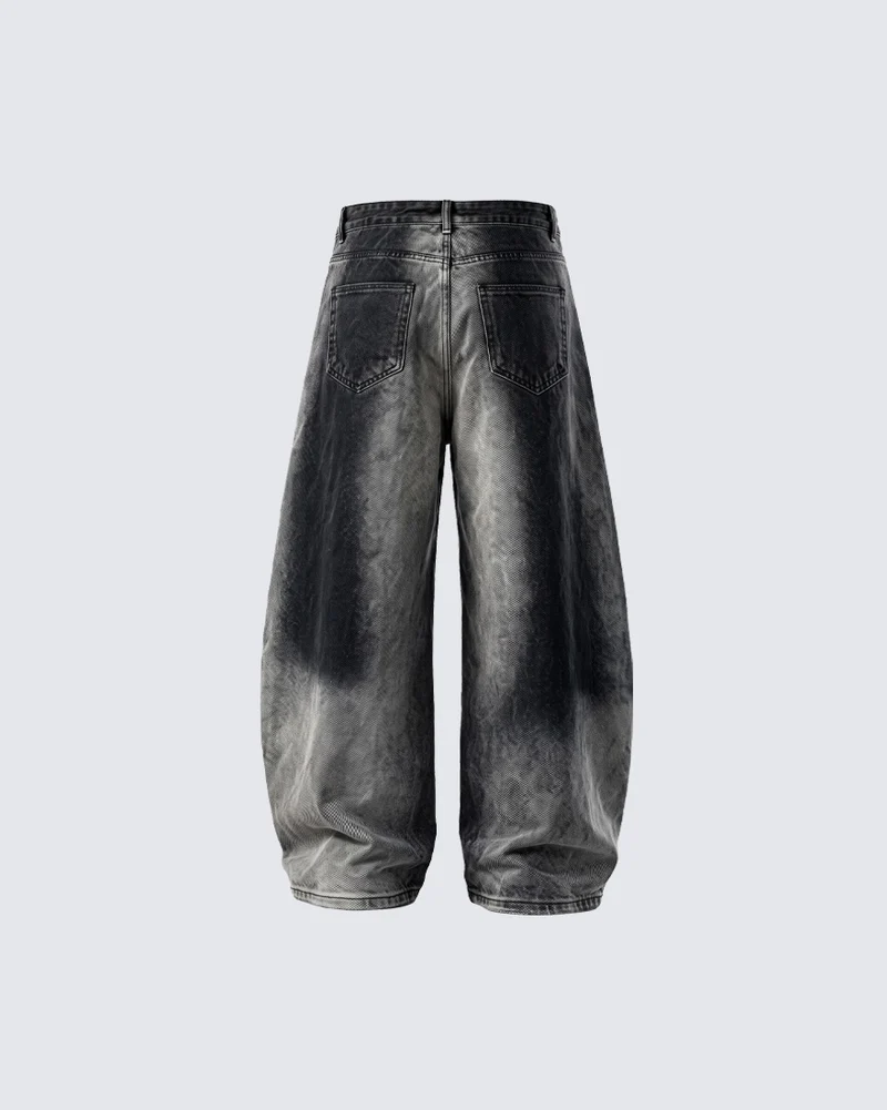 KIIKIO Vintage Washed Wide Leg Denim Jeans