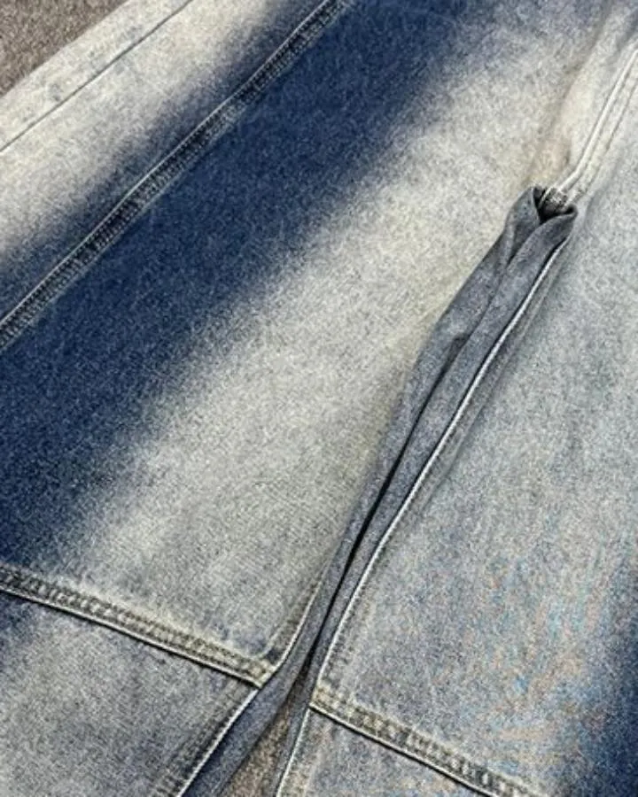 KIIKIO Vintage Washed Wide Leg Denim Jeans