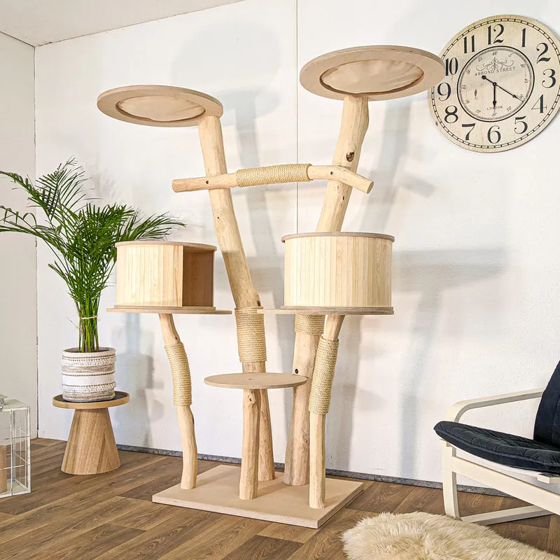 Naturkratzbaum 4618 Kratzbaum Natur Holz Design 180 cm hoch Katzenbaum