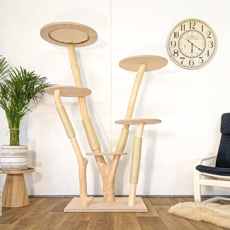 RESERVIERT - Naturkratzbaum 4617 Kratzbaum Natur Holz Design 175 cm hoch Katzenbaum