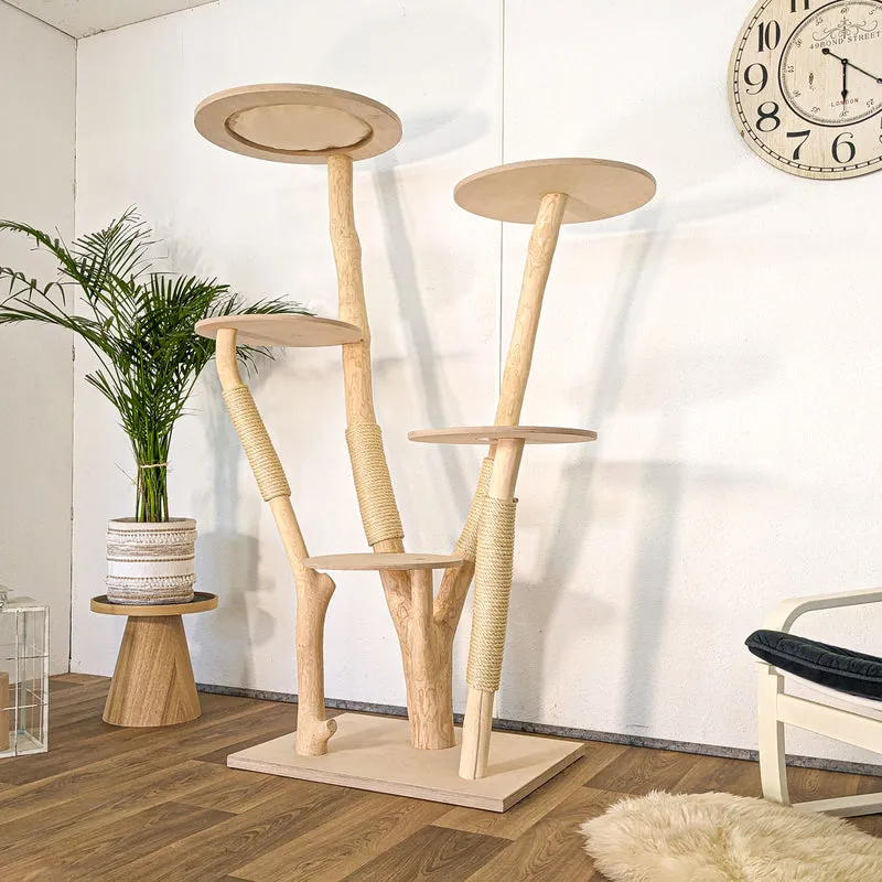 RESERVIERT - Naturkratzbaum 4617 Kratzbaum Natur Holz Design 175 cm hoch Katzenbaum