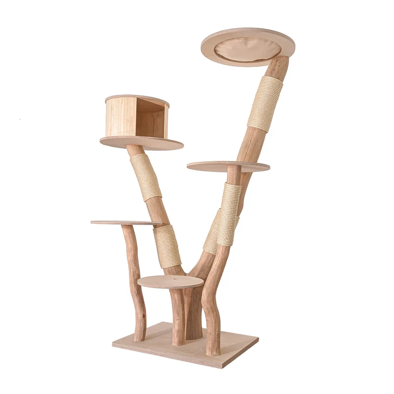 Naturkratzbaum 4616 Kratzbaum Natur Holz Design 190 cm hoch Katzenbaum