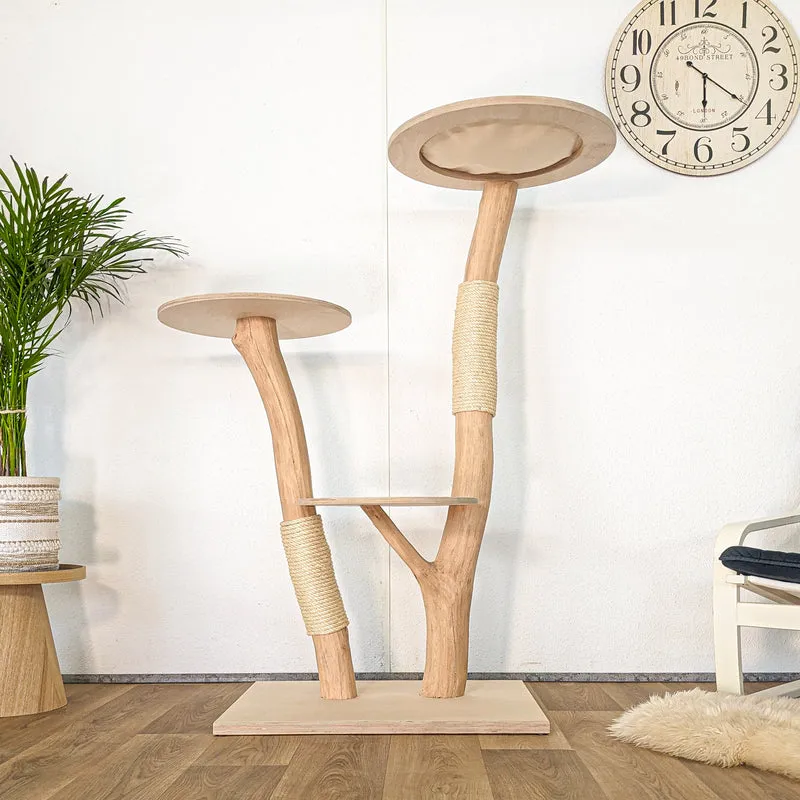 RESERVIERT - Naturkratzbaum 4615 Kratzbaum Natur Holz Design 147 cm hoch Katzenbaum