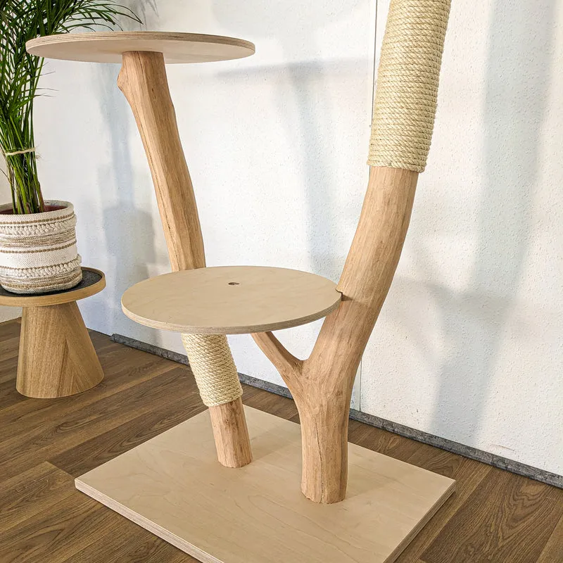 RESERVIERT - Naturkratzbaum 4615 Kratzbaum Natur Holz Design 147 cm hoch Katzenbaum
