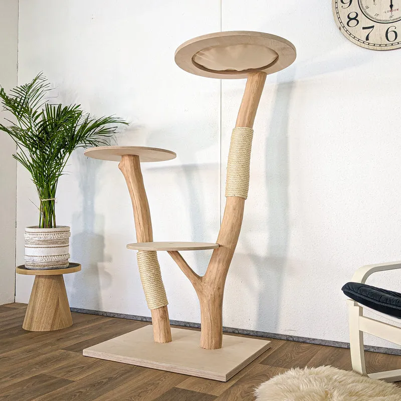 RESERVIERT - Naturkratzbaum 4615 Kratzbaum Natur Holz Design 147 cm hoch Katzenbaum