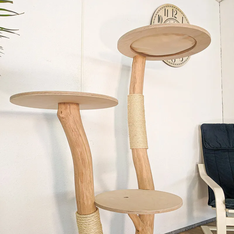 RESERVIERT - Naturkratzbaum 4615 Kratzbaum Natur Holz Design 147 cm hoch Katzenbaum