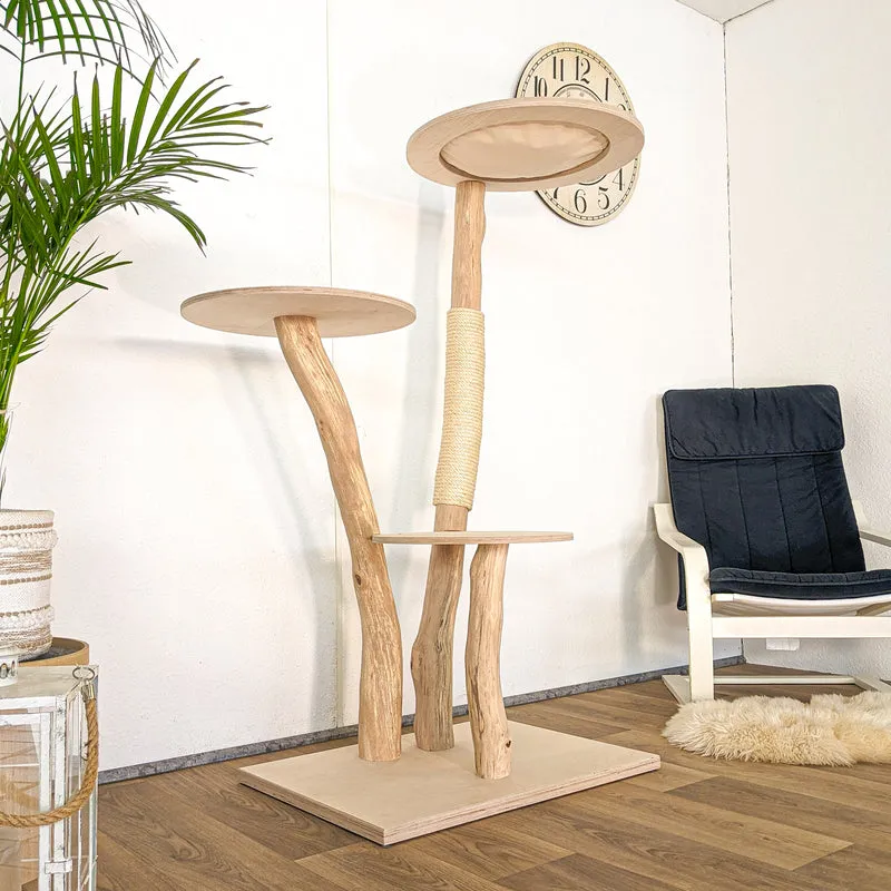 RESERVIERT - Naturkratzbaum 4614 Kratzbaum Natur Holz Design 150 cm hoch Katzenbaum