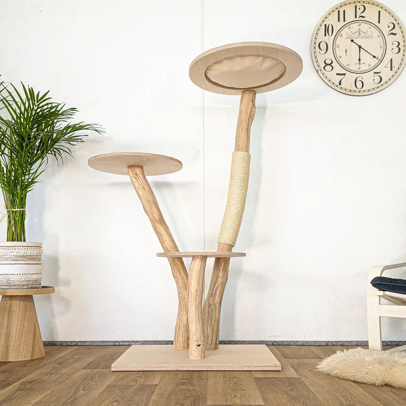 RESERVIERT - Naturkratzbaum 4614 Kratzbaum Natur Holz Design 150 cm hoch Katzenbaum