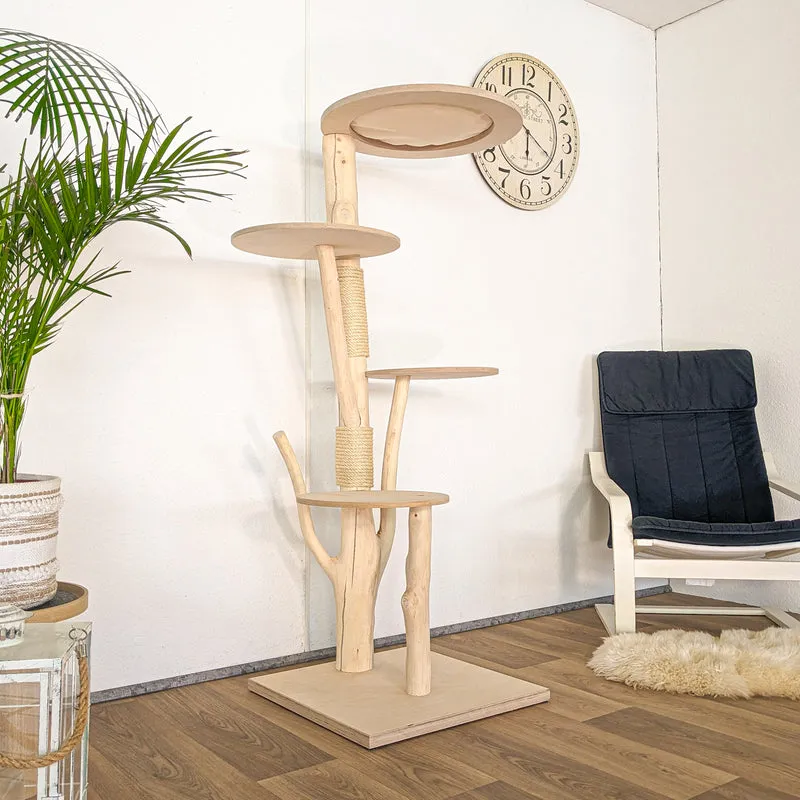 Naturkratzbaum 4612 Kratzbaum Natur Holz Design 160 cm hoch Katzenbaum