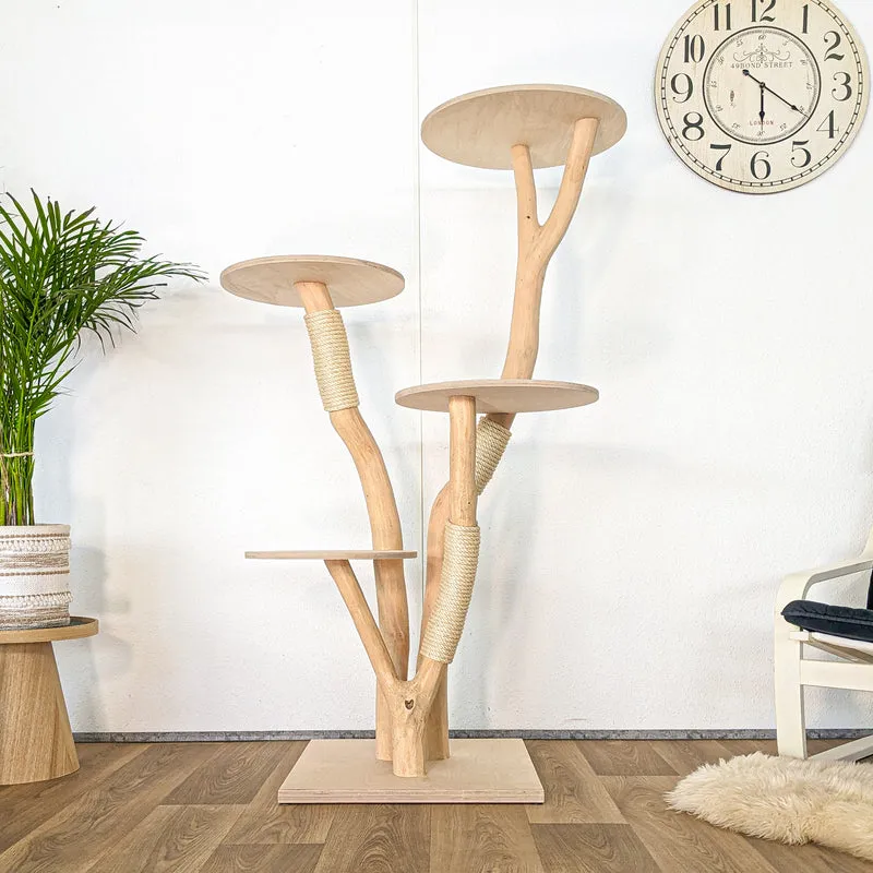 Naturkratzbaum 4611 Kratzbaum Natur Holz Design 158 cm hoch Katzenbaum