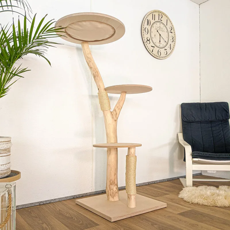 Naturkratzbaum 4610 Kratzbaum Natur Holz Design 150 cm hoch Katzenbaum