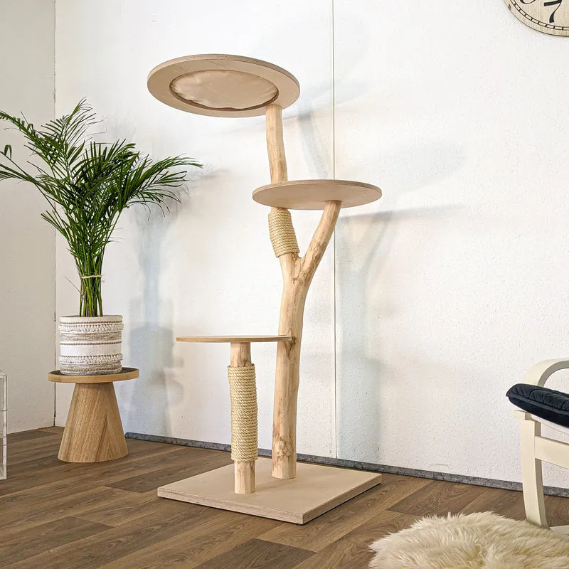 Naturkratzbaum 4610 Kratzbaum Natur Holz Design 150 cm hoch Katzenbaum