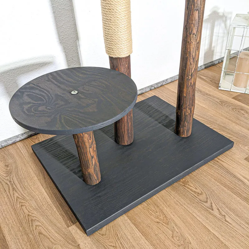 AUSSTELLUNGSSTÜCK Outdoor Naturkratzbaum SA-CA0037 Kratzbaum Natur Holz Design 125 cm hoch Katzenbaum