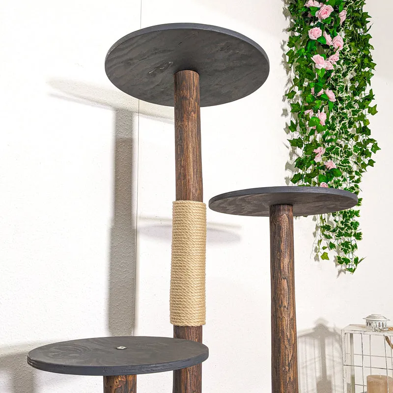 AUSSTELLUNGSSTÜCK Outdoor Naturkratzbaum SA-CA0037 Kratzbaum Natur Holz Design 125 cm hoch Katzenbaum
